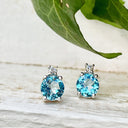 Petite Topaz Diamond Accent Studs