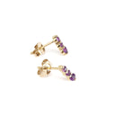 Petite Trilogy Stripe Amethyst Earrings