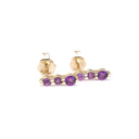 Petite Trilogy Stripe Amethyst Earrings