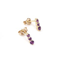 Petite Trilogy Stripe Amethyst Earrings