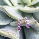 Petite Trilogy Stripe Amethyst Earrings