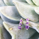 Petite Trilogy Stripe Amethyst Earrings]