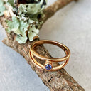 Petite Tube Set Split Shank Tanzanite Ring