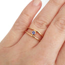 Petite Tube Set Split Shank Tanzanite Ring
