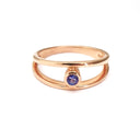 Petite Tube Set Split Shank Tanzanite Ring