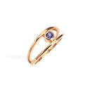 Petite Tube Set Split Shank Tanzanite Ring