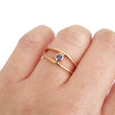 Petite Tube Set Split Shank Tanzanite Ring