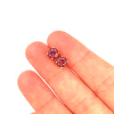 Pink Tourmaline Yellow Gold Studs