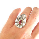 Pink Tourmaline and Diamond Zulu Shield Ring