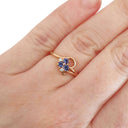 Playful Floral Tanzanite and Diamond Rose Gold Ring