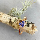 Playful Floral Tanzanite and Diamond Rose Gold Ring