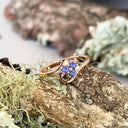 Playful Floral Tanzanite and Diamond Rose Gold Ring