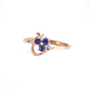 Playful Floral Tanzanite and Diamond Rose Gold Ring