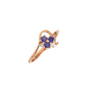 Playful Floral Tanzanite and Diamond Rose Gold Ring