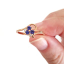 Playful Floral Tanzanite and Diamond Rose Gold Ring