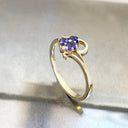 Playful Tanzanite and Diamond Yellow Gold Ring