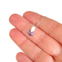 Purple Amethyst Solid Droplet Shaped Bale White Gold Pendant