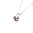 Purple Amethyst Solid Droplet Shaped Bale White Gold Pendant