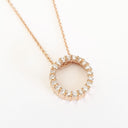 Rose Gold and White Diamond Halo Pendant