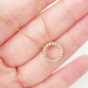 Rose Gold and White Diamond Halo Pendant
