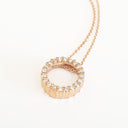 Rose Gold and White Diamond Halo Pendant