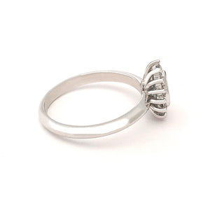 Radiant Pear Cut Aquamarine with Diamond Halo Ring