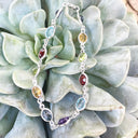 Rainbow Bezel Set White Gold Gemstone Bracelet