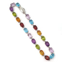 Rainbow Multi Stone Bracelet with Diamond Studded Clasp