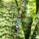 Rainbow Multi Stone Bracelet with Diamond Studded Clasp