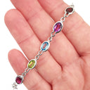 Rainbow Oval Bezel Set Bracelet