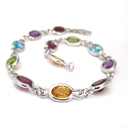 Rainbow Oval Bezel Set Bracelet