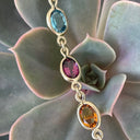 Rainbow Oval Bezel Set Bracelet Yellow Gold