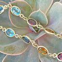 Rainbow Oval Bezel Set Bracelet Yellow Gold