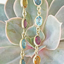 Rainbow Oval Bezel Set Bracelet Yellow Gold