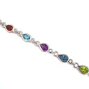 Rainbow Pear Bezel Set Bracelet