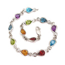 Rainbow Pear Bezel Set Bracelet