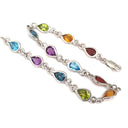 Rainbow Pear Bezel Set Bracelet