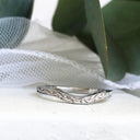 Raised Filigree and Beaded Round Cut Aquamarine Wedding Set