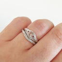 Raised Filigree and Milgrain Round Cut Morganite Wedding Set