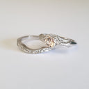 Raised Filigree and Milgrain Round Cut Morganite Wedding Set