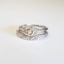 Raised Filigree and Milgrain Round Cut Morganite Wedding Set