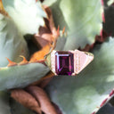 Regal Grape Garnet and Diamond Yellow Gold Ring