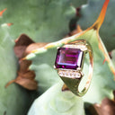 Regal Grape Garnet and Diamond Yellow Gold Ring