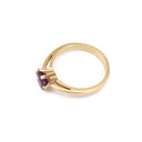 Regal Six Claw Round Cut Amethyst Yellow Gold Ring
