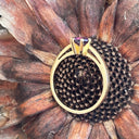 Regal Six Claw Round Cut Amethyst Yellow Gold Ring