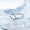 Regal Six Claw Round Cut Diamond White Gold Ring