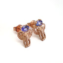 Relief Elephant Tanzanite Rose Gold Studs
