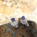 Relief Elephant Tanzanite White Gold Studs