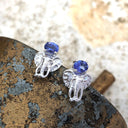 Relief Elephant Tanzanite White Gold Studs