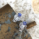 Relief Elephant Tanzanite White Gold Studs